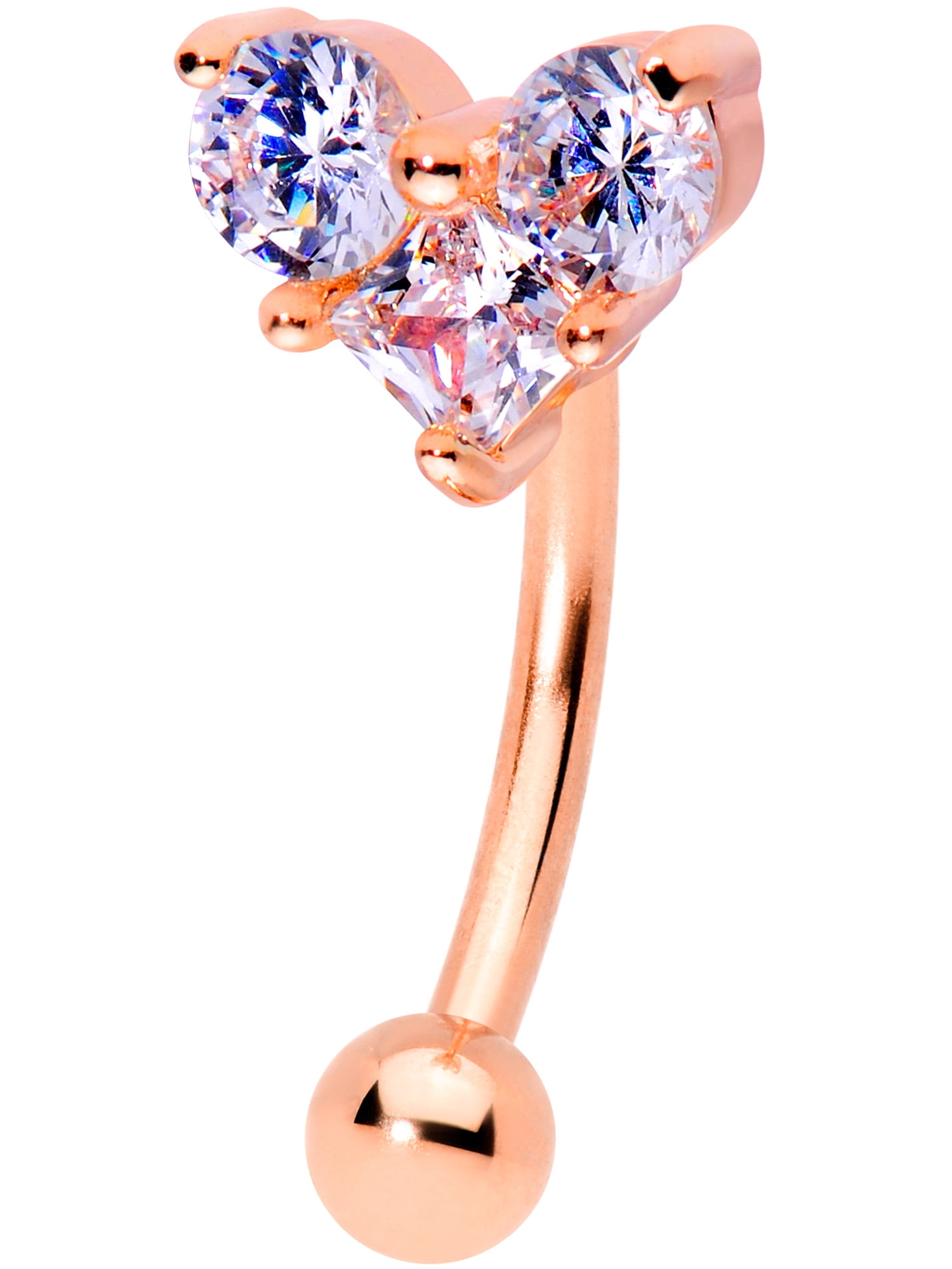 Body Candy 16G Plated Steel Cartilage Tragus Daith Conch Rook Clear