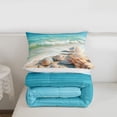 thumbnail image 5 of Erosebridal Sea Beach Starfish Print Full Size Comforter Sets For Kids,Coastal Nature Theme Sea Wave Animals Starfish Bedding Sets,Reversible,3pcs, 5 of 7