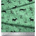 thumbnail image 2 of Soimoi Rayon Fabric Reindeer,Tent & Human African Print Fabric by the Yard 42 Inch Wide, 2 of 3