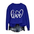 thumbnail image 2 of Meichang Sweat-Shirt de la Saint-Valentin pour Femmes, Col Rond, Graphique Cœur d'Amour, Coupe Ample, Manches Longues, Mignon, 2 of 4