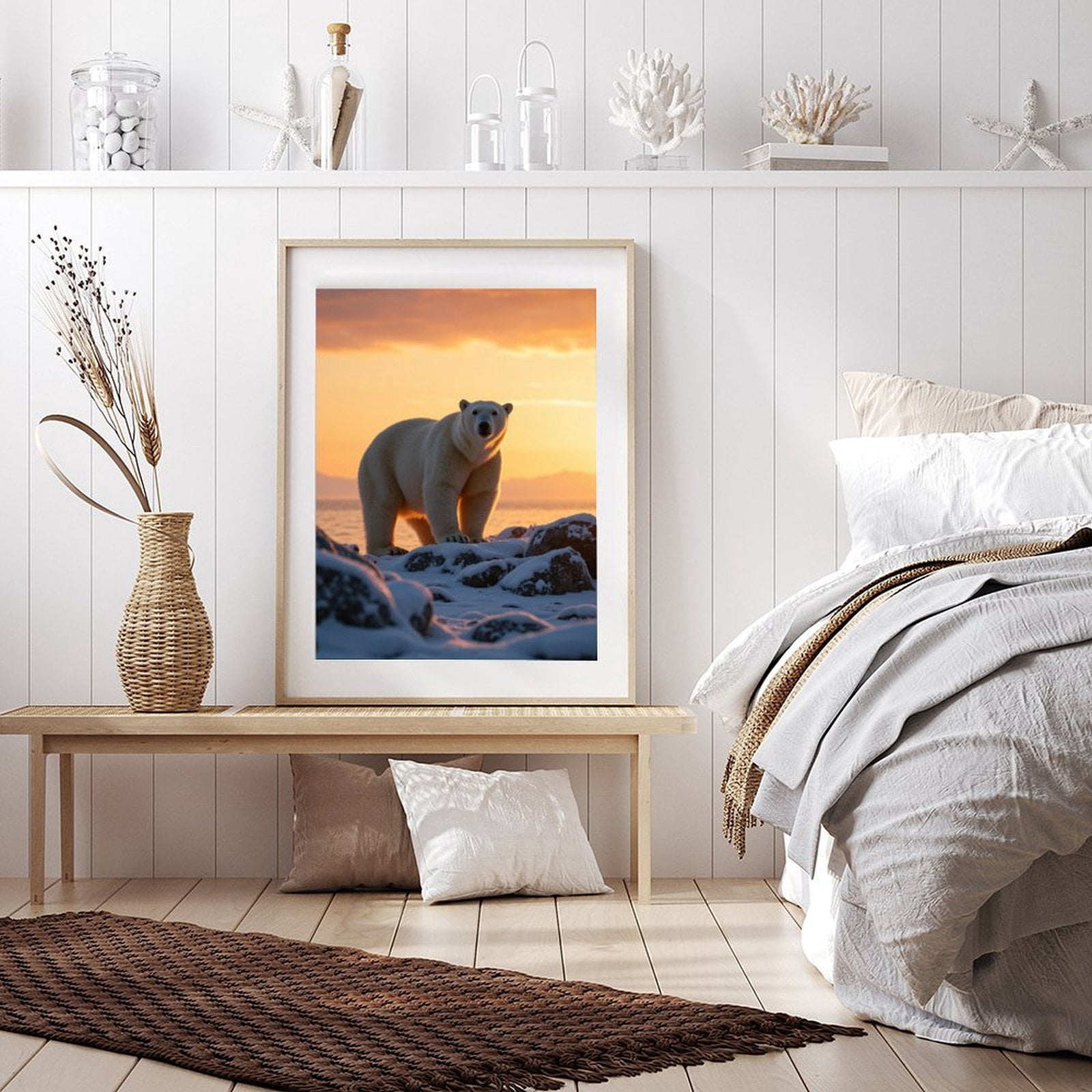 Diamond Art Kit for Adults, Polar Bear On Snowy Rocks Sunset Diamond Painting for Adults Beginners, DIY Diamond Art Painting Kits, 5D Diamond Painting Crafts for Home Decor 12x16 Frameless