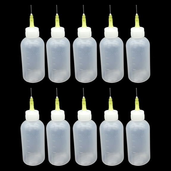 TRINGKY 10Pcs Needles Precision Tip Applicator Translucent Glue Bottle for Acrylic Paint