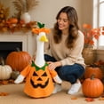 thumbnail image 5 of Nkmbld Halloween Goose Outfits for 23" Lawn Cement Plastic Goose Statue Decor, Pumpkin Porch Geese Costume for Halloween Thanksgiving Garden Yard Decor, 5 of 9