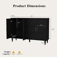 thumbnail image 5 of ZOSQUARE 55" Sideboard Storage Cabinet with 4 Storage Doors and 2 Adjustable Shelves, Black Accent Cabinet with Antique Hardware, Credenza Cabinet with Storage for Living Room, 5 of 6