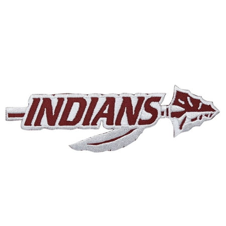 Maroon and White Indians Arrow Spear Iron on Embroidered Applique Patch