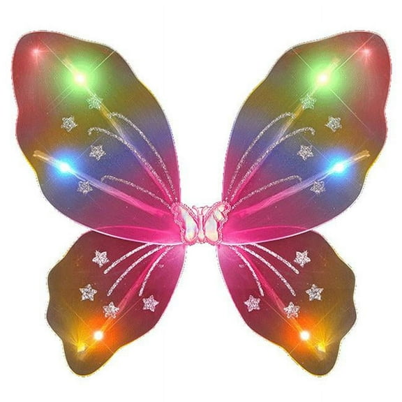 Blinkee Multi-color Easter A600 Light Up Rainbow Fairy Butterfly Costume Wing, for Child (17" x 14.5")