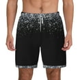 thumbnail image 3 of Uemuo Silver Glitter1 Pattern Mens Swim Trunks Quick Dry Board Shorts with Mesh Lining, Stretch Beach Shorts Quick Dry No-Chafing Board Shorts-Medium, 3 of 9
