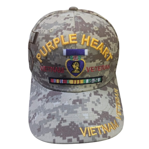 US Military Purple Heart Vietnam Veteran Desert Camouflage Baseball Hat Cap