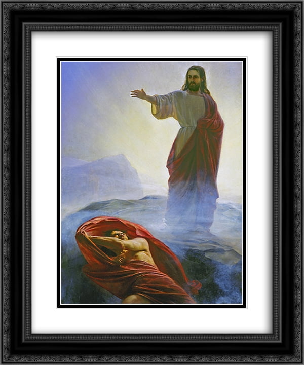 Carl Bloch 2x Matted 20x24 Black Ornate Framed Art Print 'jesus Tempted 