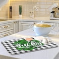 thumbnail image 5 of SKYSONIC St Patrick's Day Dish Drying Mat Lucky Shamrock Absorbent Reversible Microfiber Dry Mat Buffalo Check Plaid Dish Dry Pad 16x18in, 5 of 6