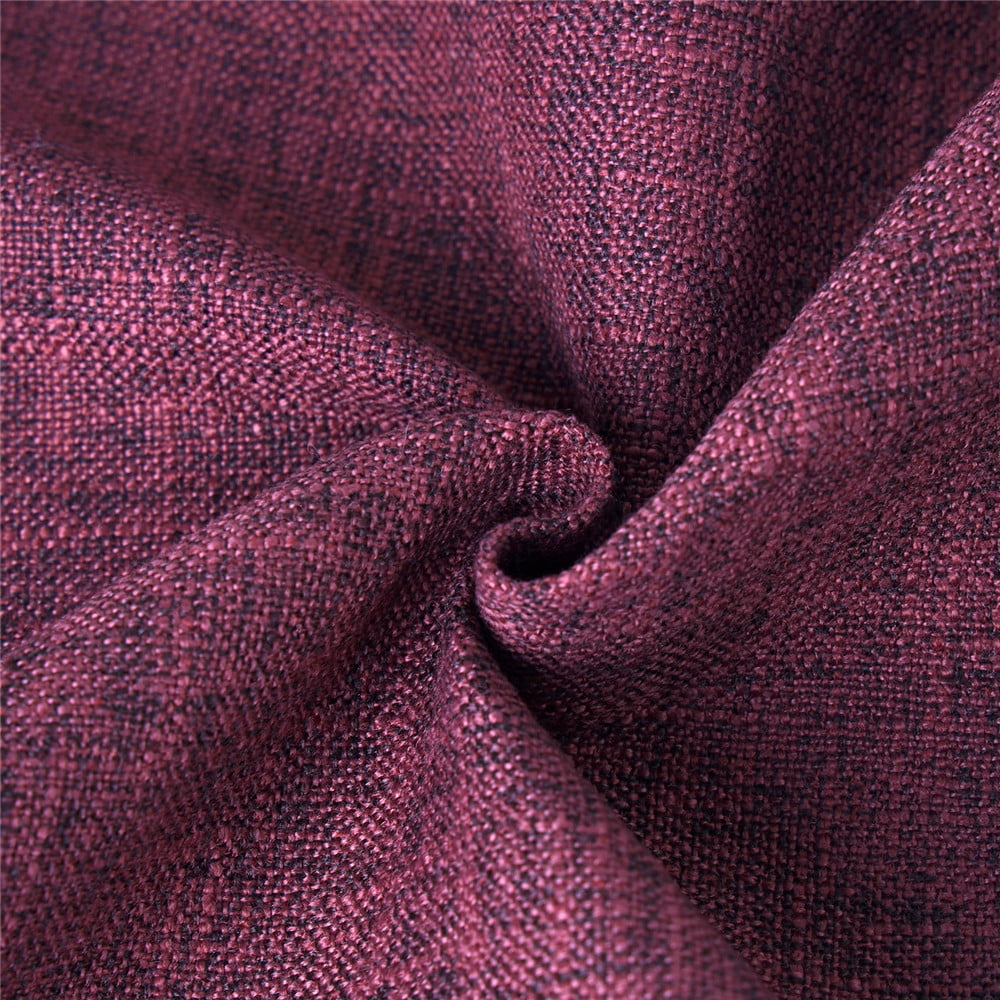 Phantoscope Textural Faux Linen Series Square Decorative Throw Pillow Cusion for Couch, 18" x 18", Purple, 2 Pack