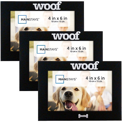 Mainstays 3pk 4x6 Dog Picture Frame, Black