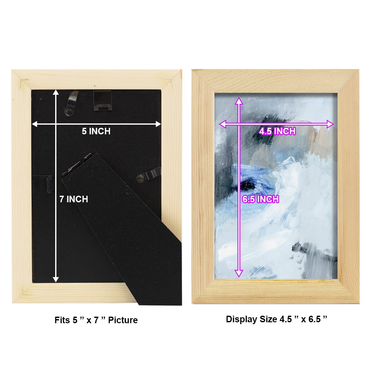 Welle I - Framed Print w/glass - Natural Wood