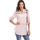 thumbnail image 2 of Blusa tipo túnica con cuello en V y mangas 3/4 enrollables para mujer, 2 of 7