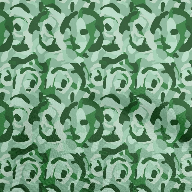 oneOone Cotton Flex Green Fabric Abstract Sewing Material Print Fabric By The Yard 40 Inch Wide