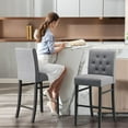 30" Counter Height Stools Set of 4 & 2 with Back Fabric Barstools