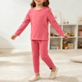 thumbnail image 4 of Fancifize Girls Boys Ribbed Lounge Sets Casual Long Sleeve Shirts Straight Leg Pants 2 Piece Loungewear Outfits, 4 of 6