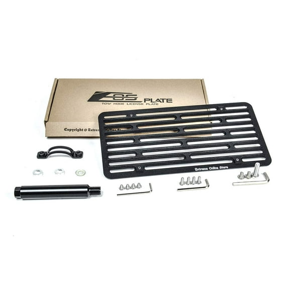 Extreme Online Store Replacement for 2006-2009 Volkswagen R32 GTI | EOS Plate Version 2 Full Sized Front Bumper Tow Hook License Relocator Mount Bracket Tow-364-V2