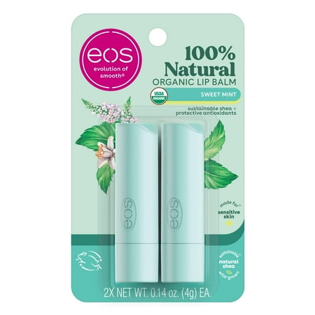 eos Evolution of Smooth Lip Balm Stick Sweet Mint, 2 Ea
