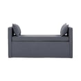 thumbnail image 3 of Yazmin  Bench  Dark  Gray Linen  Upholstered  Piping  Details, 3 of 7