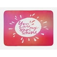 thumbnail image 1 of Quote Bath Mat, Vibrant Color Sunshine Form with Blury Handwritten Saying You and Me Graphic Image, Non-Slip Plush Mat Bathroom Kitchen Laundry Room Decor, 29.5 X 17.5 Inches, Maroon White, Ambesonne, 1 of 2