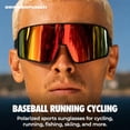 thumbnail image 3 of GRINDERPUNCH Polarized Sports Sunglasses Men Women Cycling Mountain Biking Baseball Hiking Softball Ski Running Glasses - Red, 3 of 8