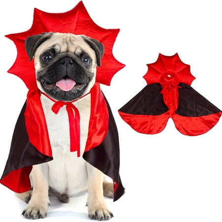 Vampire Devil Dog Costume - Red and Black Halloween Cloak Cape for ...