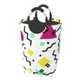 thumbnail image 2 of Waterproof Collapsible Laundry Hamper, Simple Geometric Line Art Aluminum Handle Laundry Bag Storage Basket, 50L, 2 of 6