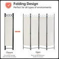 thumbnail image 2 of NiamVelo 4 Panel Room Dividers, 6FT Steel Frame Screen Folding Privacy Divider Partition for Home Office Bedroom, Beige, 2 of 7