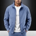 thumbnail image 6 of Danhjin Men's Fall Jackets Lapel Full Zipper Long Sleeve Stand Collar Winter Outerwear Solid Color Comfy Fashion Coats, 6 of 10