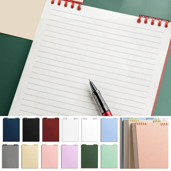 Lksixu Top Spiral Notebook, A5 Size Refillable Loose Leaf Lined Binding Notepads with Waterproof Cover, 60 Sheets 100 GSM Thick Paper Steno Pads Office Supplies for Work Business College