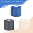 thumbnail image 2 of 3 Rolls x 30Yds Athletic Sports Pre Wrap Tape Tan Pre Wrap 2.75 Wrapping Tape Sponge Underwrap Bandages for Hair Wrists Sportselbow Knees Ankles Bicycle Handle Accessories Mixed Color, 2 of 7
