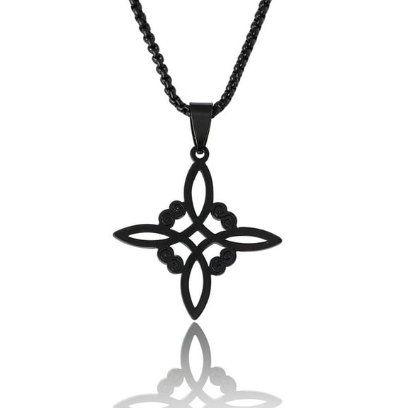 Fogun Irish-Celtic Knot Necklace Witchs Knot Choker Chain Wiccan Symbol Charm Vintage Protections Jewellery for Men Women