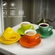 thumbnail image 4 of Taza de café expreso con plato, taza de café expreso, taza de capuchino, 80 ml, naranja., 4 of 5
