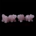thumbnail image 2 of Carved Natural Rose Quartz Gemstone Elephant Healing Crystal Guardian Statue Figurine Crafts 2 inch, 2 of 2