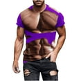 thumbnail image 3 of Funky Fake Muscle Tee Shirts Mens 2024 Christmas T-shirt 3D Graphic Shirts Casual Short Sleeve Tops for Party S-5XL, 3 of 6
