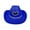 Blue, variant on Sparkly Sequin Cowboy Hat with Suede String Trim Elegant Wide Brim Western Design for Parties and All Season Wear Hot Pink One Size