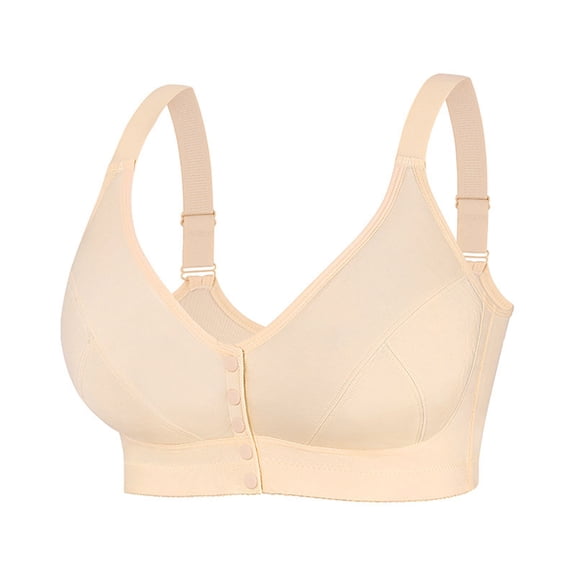 Olsu Size No Underwire Bras for Older Women Front Closure Comfortable Lingeries Senior Wireless Soft Bralette