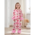 thumbnail image 3 of Mommy and Me Matching Pajamas Bow Santa Button Down Lapel Tops Pants, 3 of 8