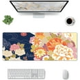 thumbnail image 2 of Japanese Flower Large Mouse Pad for Desk XL Gaming Mouse Pad 31.5x11.8in Extended Desk Mat Non-Slip Base Desk Pad with Stitched Edge Computer Keyboard Mouse Mat Gaming Mousepad for Home Office, 2 of 6