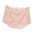 thumbnail image 1 of YDLCAFD Ladies' Lace Sexy Solid Color Transparent Mid High Waist Plus Size Triangle Pants, 1 of 4