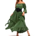 thumbnail image 3 of Victorian Dress Costume Women Gothic Witch Dress Medieval Wedding Dress Halloween Party Costumes Green S, 3 of 6