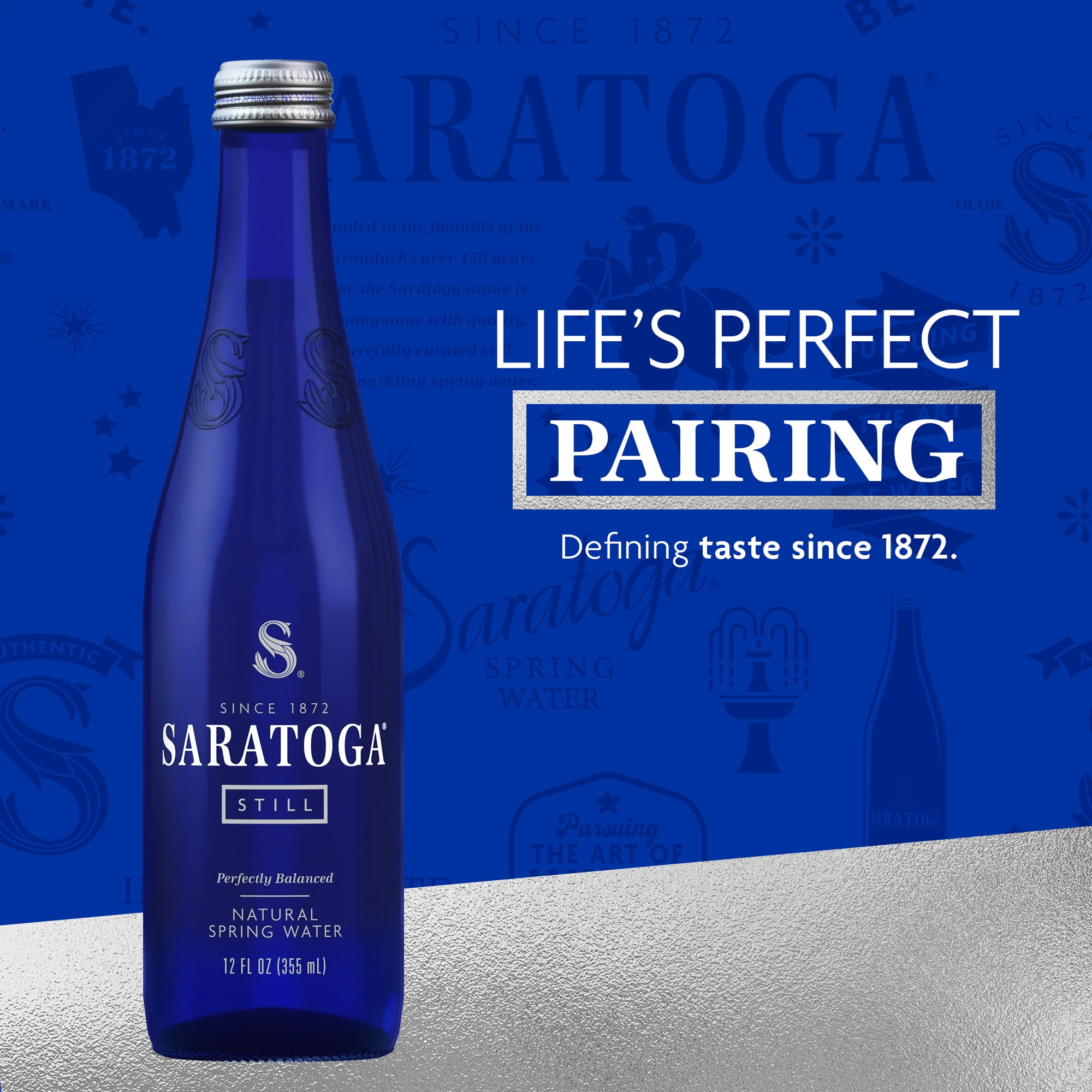 Saratoga Still Spring Water, 12 fl oz, 12-pack Glass Bottles