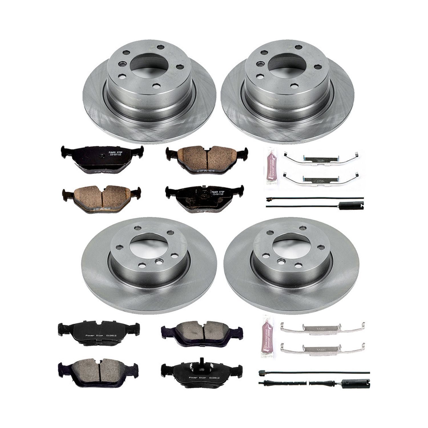 Power Stop Front and Rear Stock Replacement Brake Pad and Rotor Kit KOE591