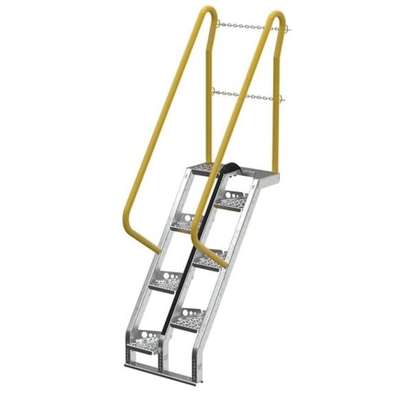 Vestil ATS-4-56-HDG 42 x 23.5 x 90.5 in. 56 deg Galvanized Alternate Tread Stair - Silver