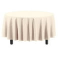 thumbnail image 2 of Exquisite 6 Pack Premium Plastic Tablecloth 84in. Round Plastic Table cover - Ivory, 2 of 7