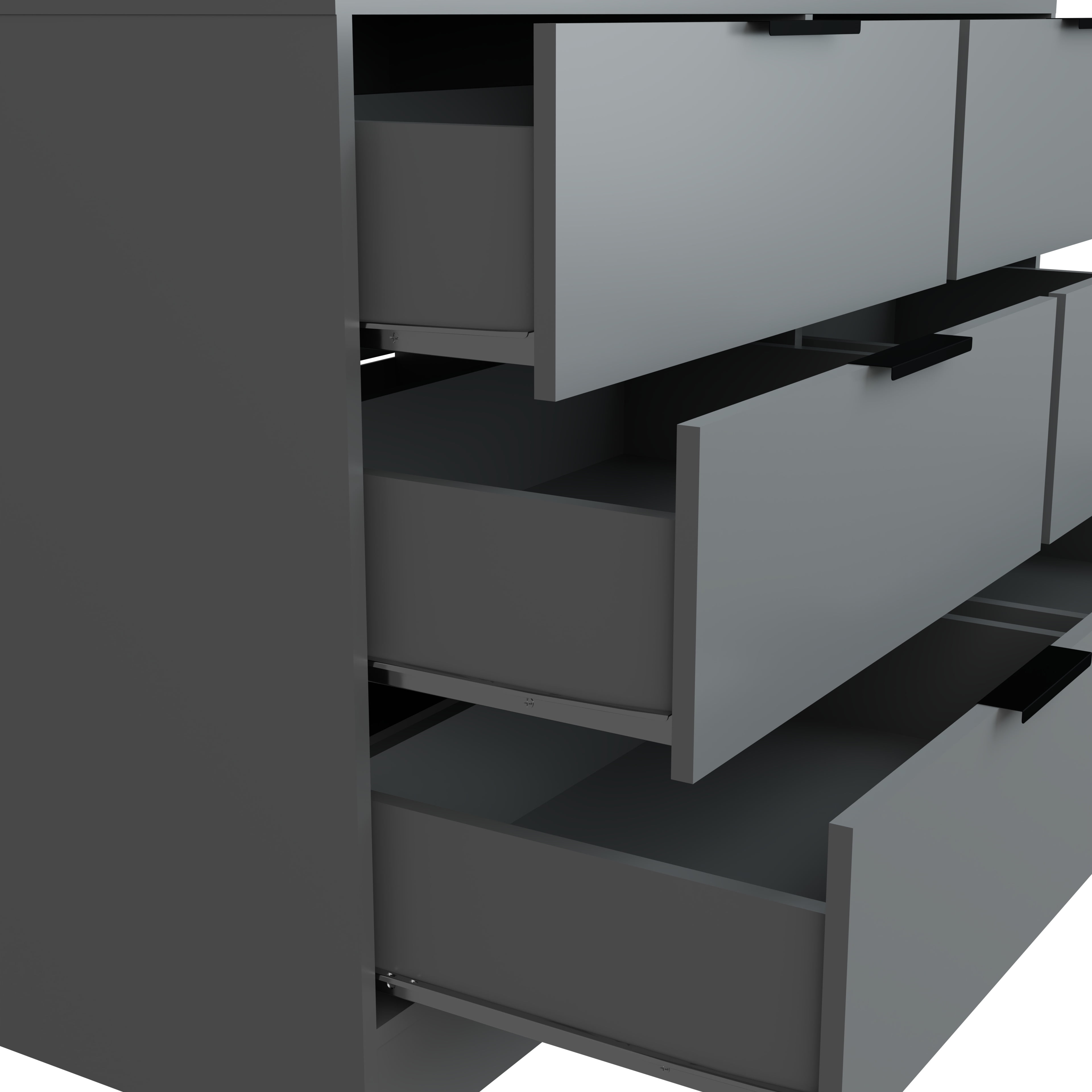 Kappesberg Fresno Modern 6-Drawer Dresser, Gray – Bedroom Storage for Adults and Teens, 32.3"H x 57"W x 17.7"D