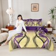 thumbnail image 4 of Feelyou Fashion Abstract Ombre Bedding Comforter Set, Yellow Purple Gradient Striped Twin Comforter Sets, Boho Modern Art Reversible Bedding Set, Lightweight Room Decor, 2pcs, 4 of 8