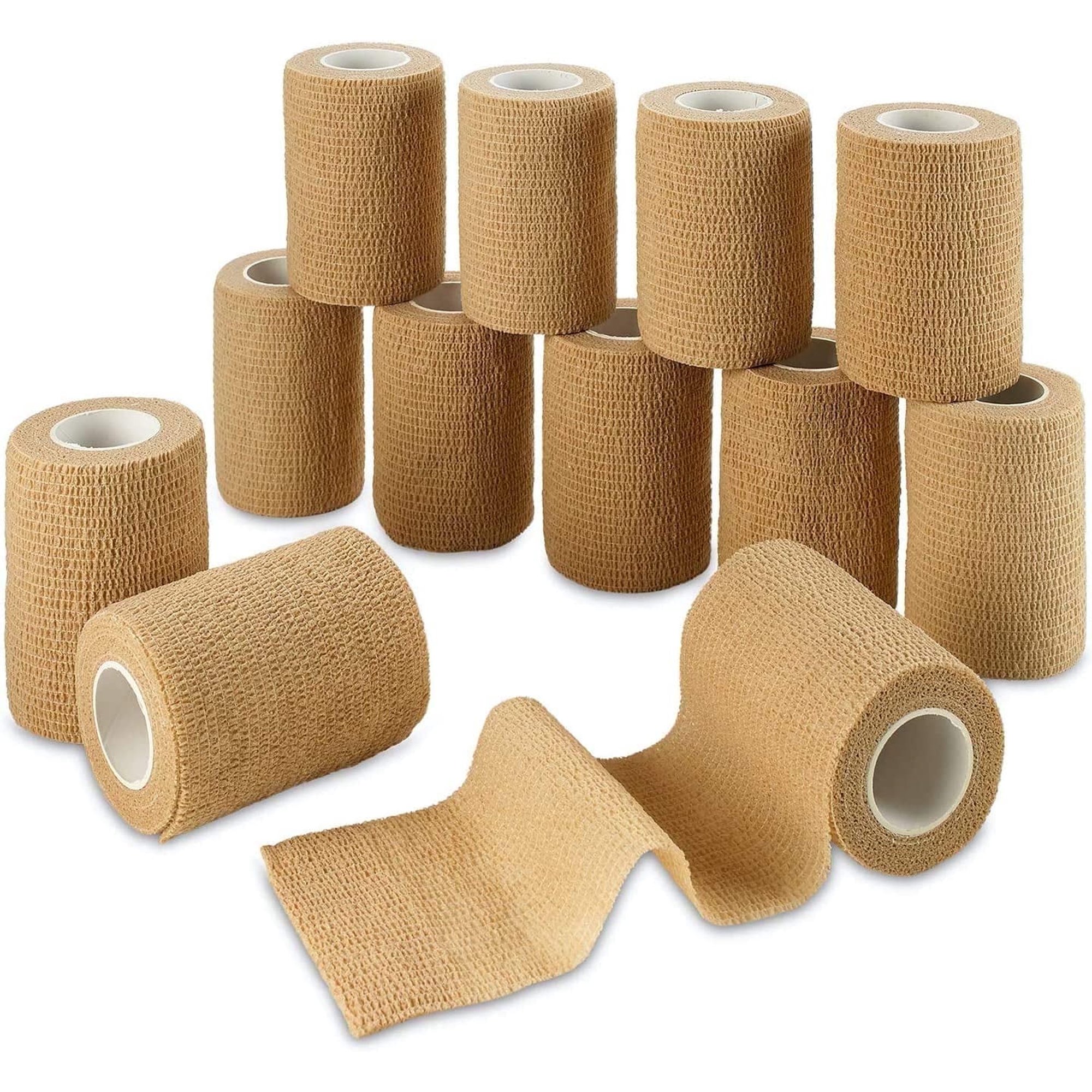 MEDca Self Adherent Sports Wraps, 3" x 5 Yds, 12 Count (Pack of 1) - Bulk Athletic Tape & Adhesive Bandage