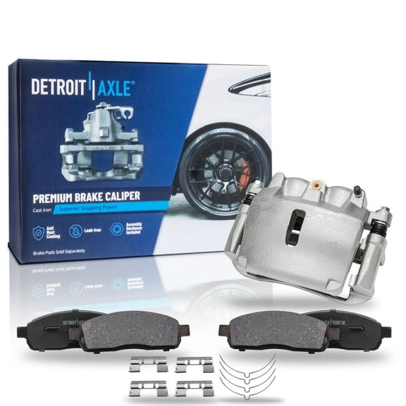 Detroit Axle - Front Passenger Side Brake Caliper Ceramic Brake Pads Replacement for 2005-2008 Ford F-150 Lincoln Mark LT